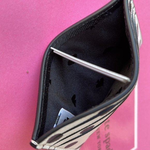 Kate Spade Staci Small Slim Cardholder Dot Printed Cream Multi - Picture 11 of 16